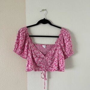 BP pink flower crop top